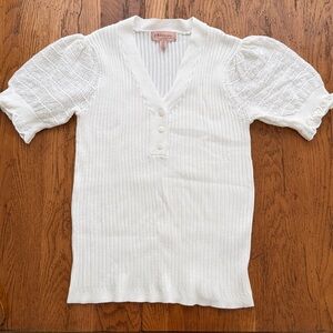 Philosophy V-Neck Blouse with Lace Sleeves